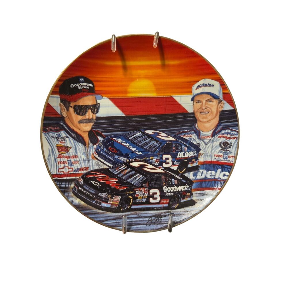 Dale Earnhardt Sr Jr #3 Rising Son Hamilton Collection Sam Bass 1998 Plate